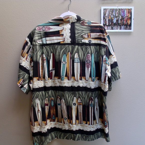 Kalaheo Other - VTG HAWAIIAN  SHIRT SURFBOARD PRINT SZ XL